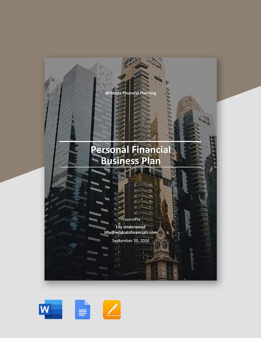 Personal Financial Business Plan Template