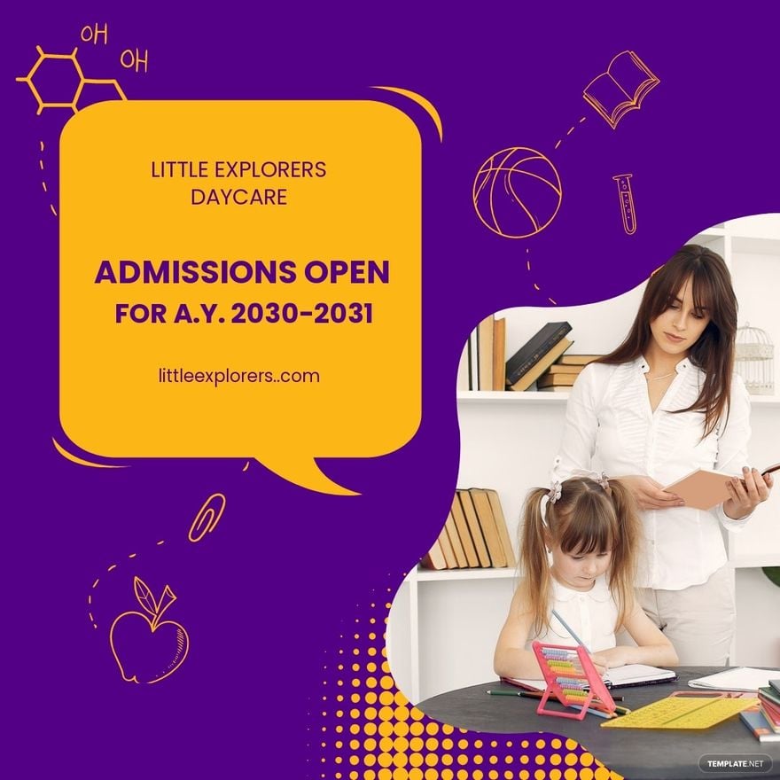 Free Daycare Admissions Open Instagram Post Template