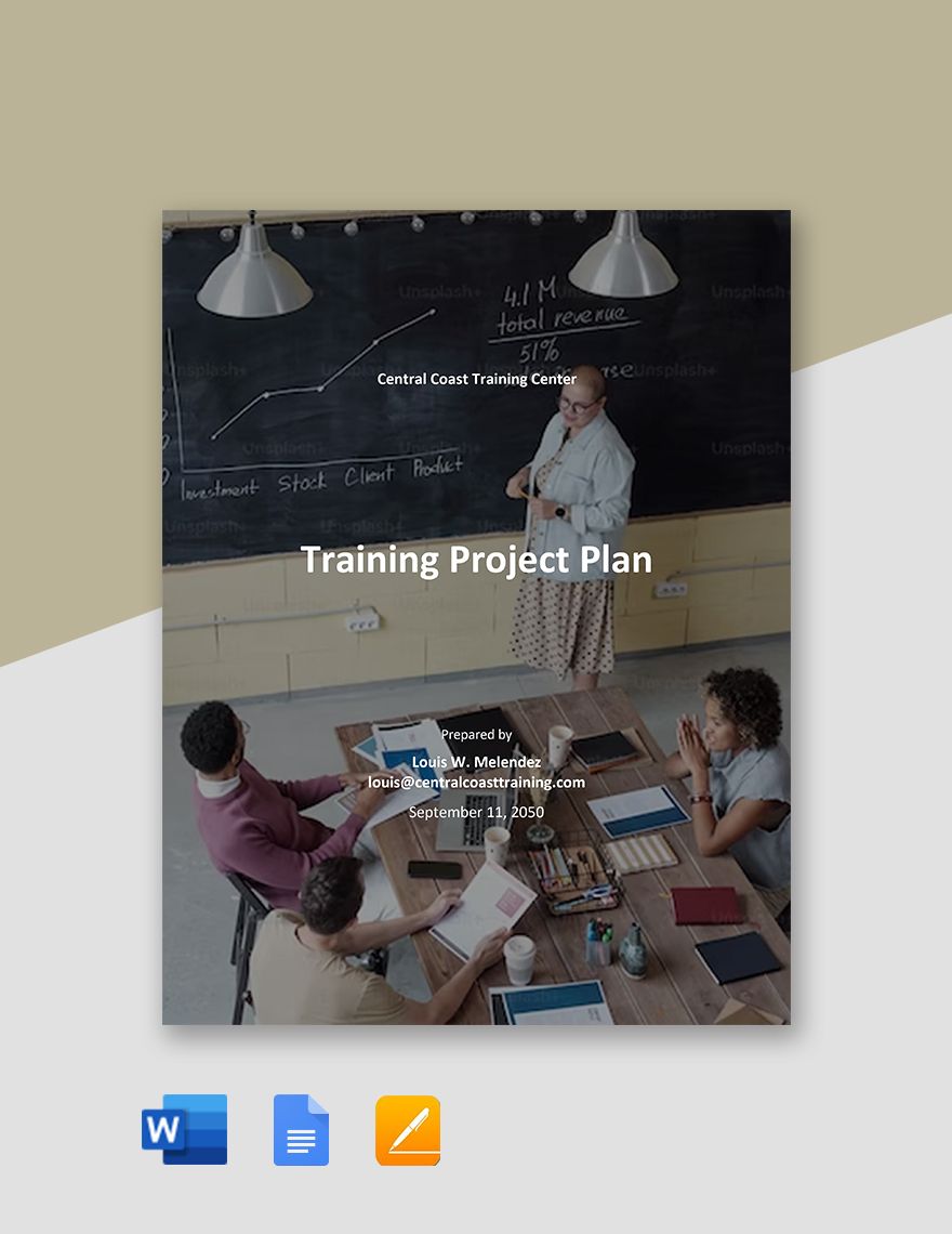 Sample Training Project Plan Template