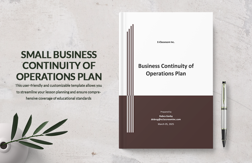 Small Business Continuity of Operations Plan Template