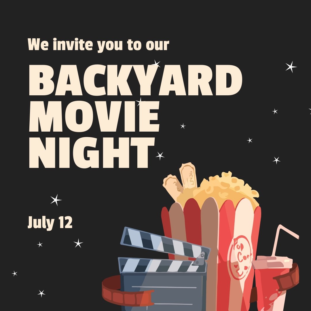 Free Movie Night Invitation Instagram Post Template