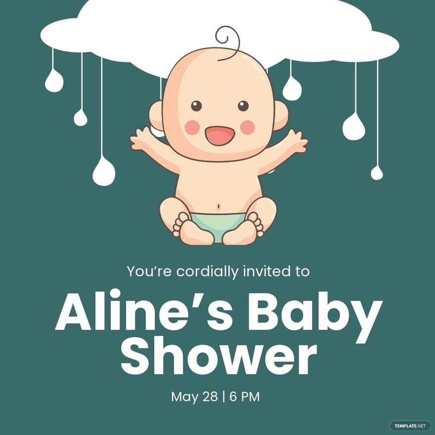 Baby Shower Invitation Instagram Post Template