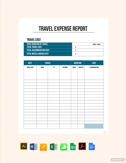 16+ Travel Expense Report Templates - Free Word, Excel, PDF Documents ...