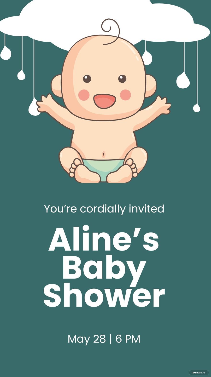 Baby Shower Invitation Whatsapp Post Template