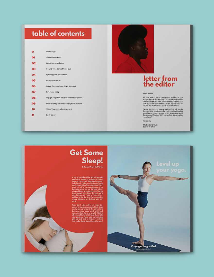 Health And Fitness Magazine Template