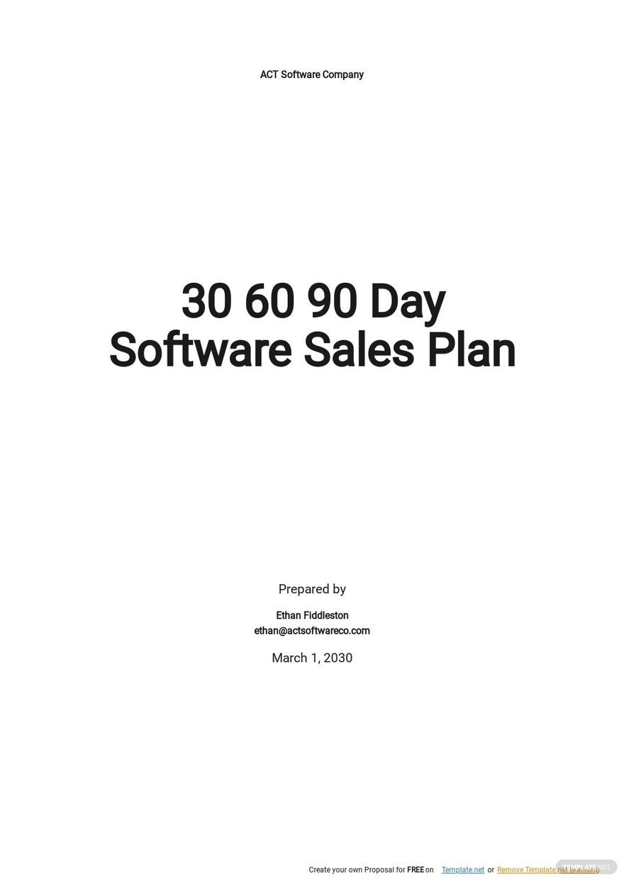 30 60 90 Day Software Sales Plan Template