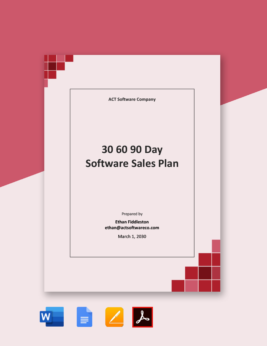 30 60 90 Day Software Sales Plan Template