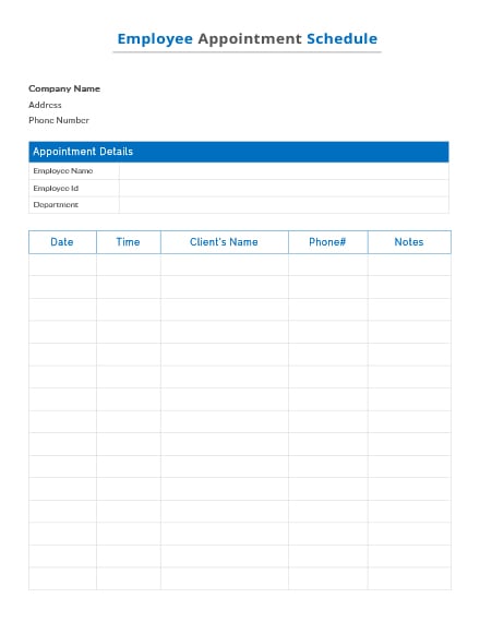 Free Doctor Appointment Schedule Template in Microsoft Word, Apple ...