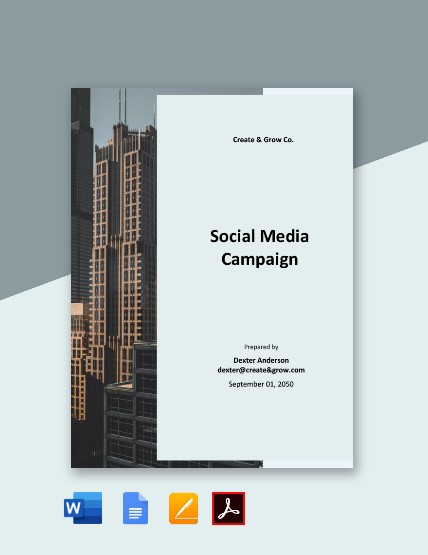Social Media Campaign Plan Template Google Docs Word Apple Pages 
