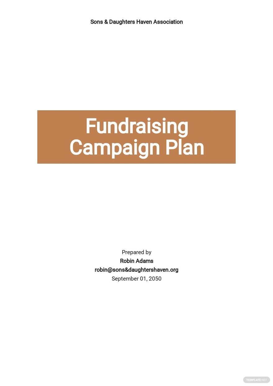 Fundraising Campaign Plan Template