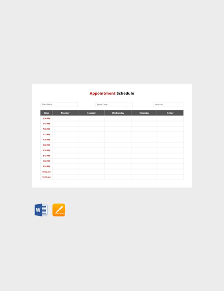 FREE Doctor Appointment Schedule Template in Microsoft Word, Apple ...