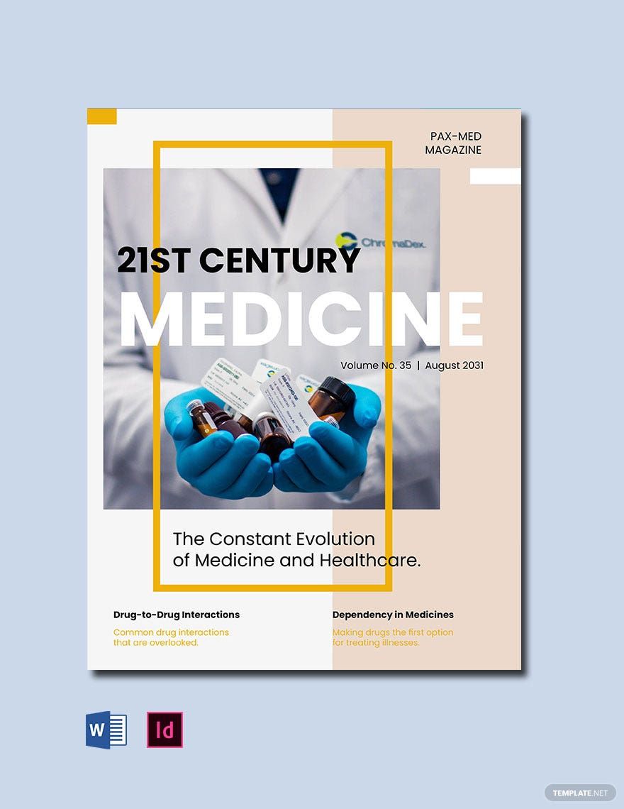 Medical Magazine Template in Word, InDesign