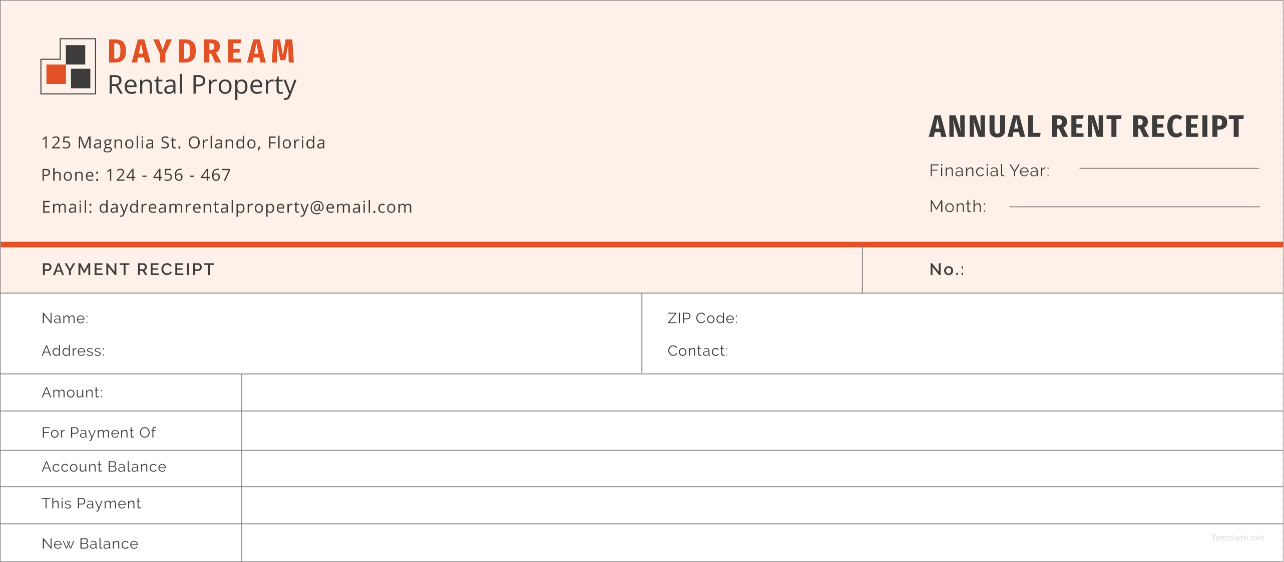 Free Annual Rent Receipt Template in Adobe Illustrator, Microsoft Word ...