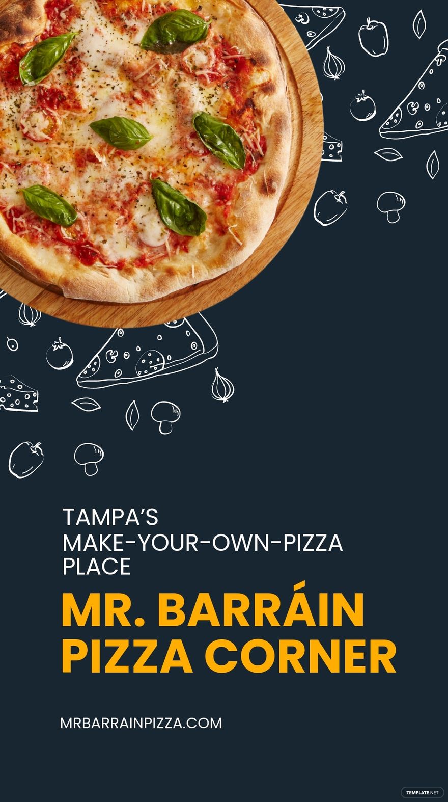 Free Pizza Place Whatsapp Post Template
