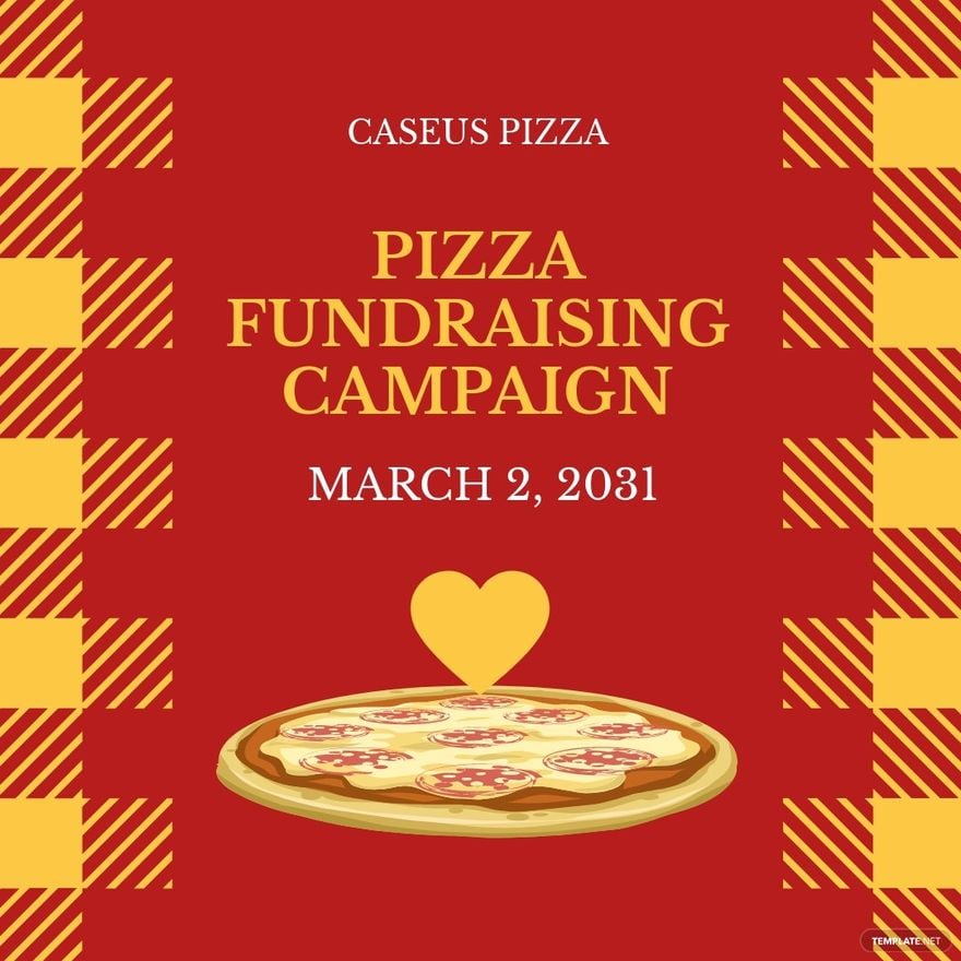 Free Pizza Fundraiser Instagram Post Template