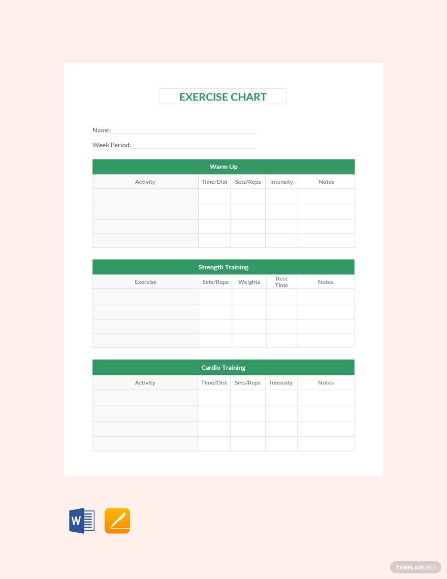 Exercise Chart Template