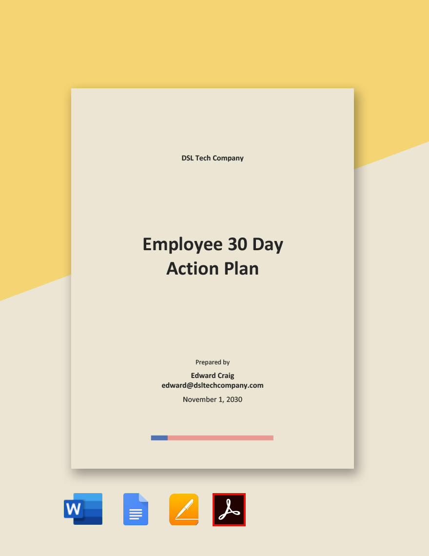 Employee 30 Day Action Plan Template