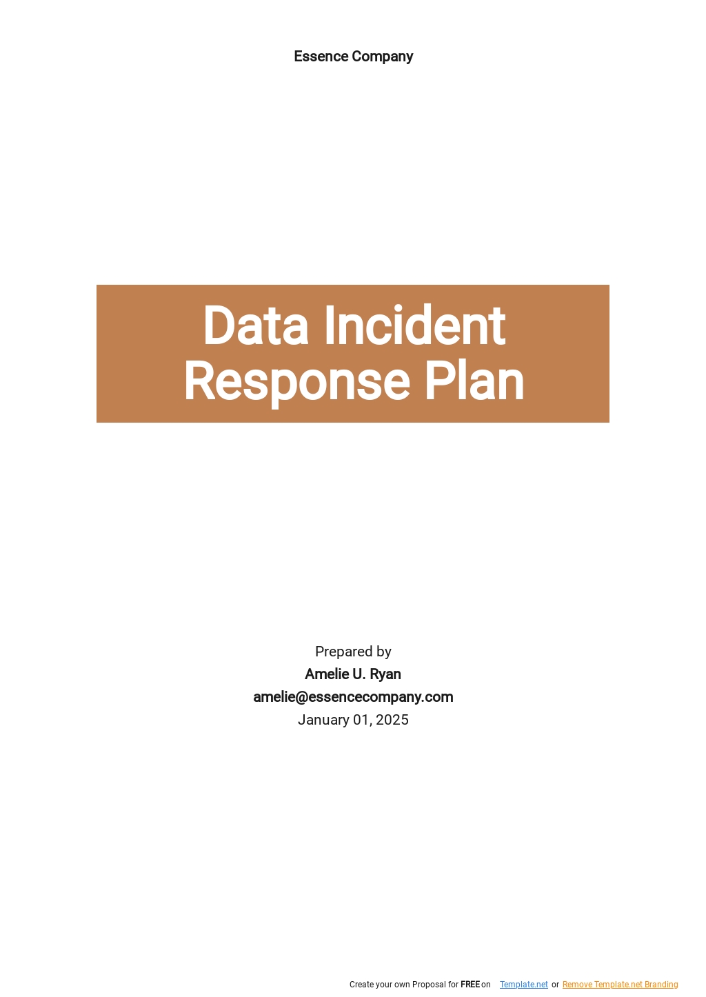 Incident Response Plan Template Free