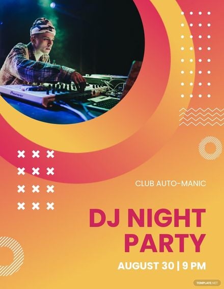 Dj Night Flyer Template in Word, Google Docs, Apple Pages, Publisher
