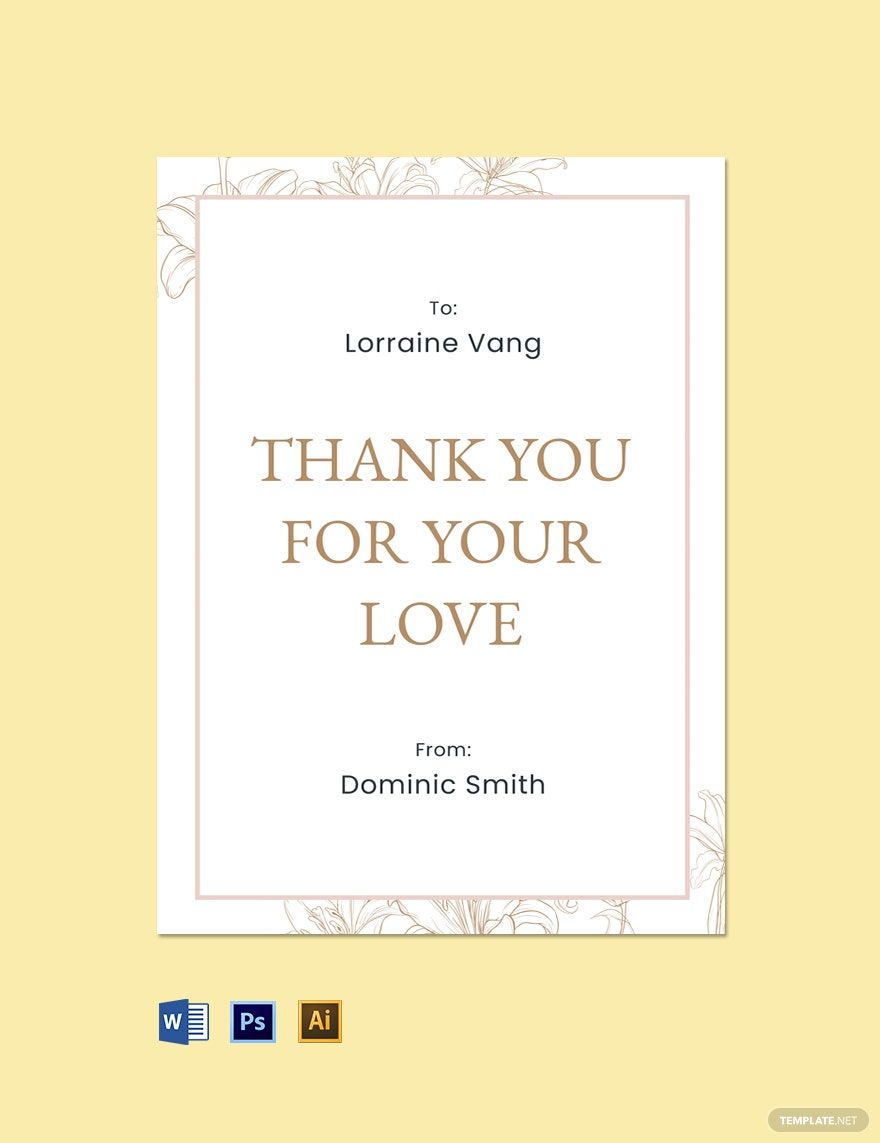 Free Elegant Funeral Thank You Card Template