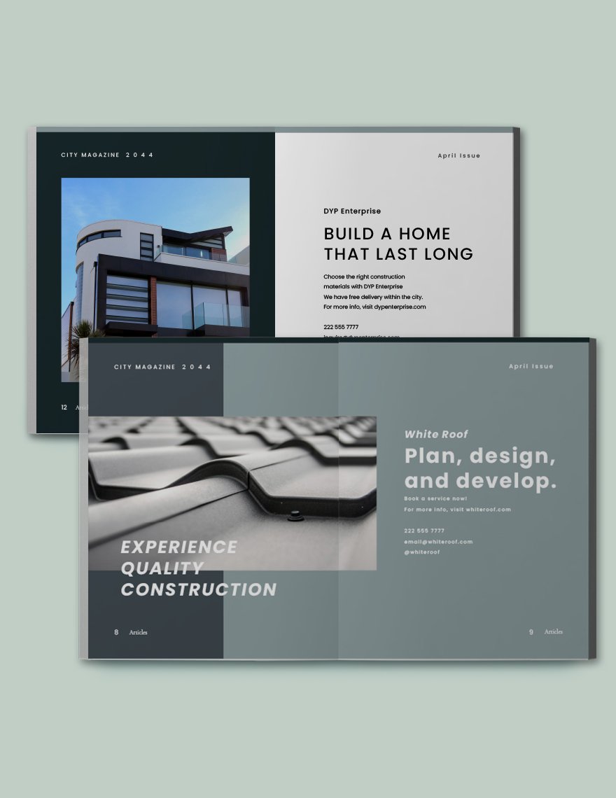 Construction Project Magazine Template