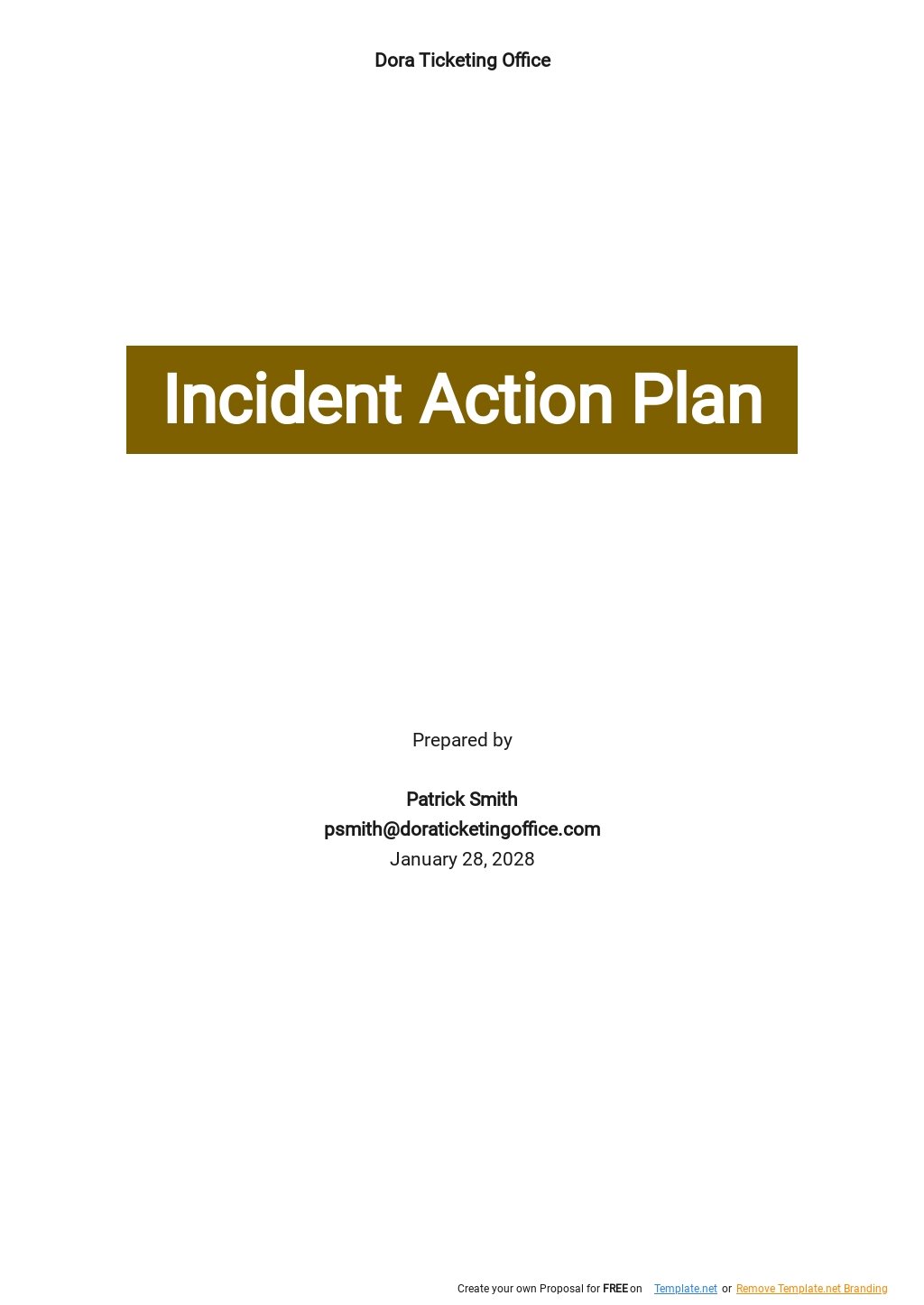 Free Sample Incident Action Plan Template