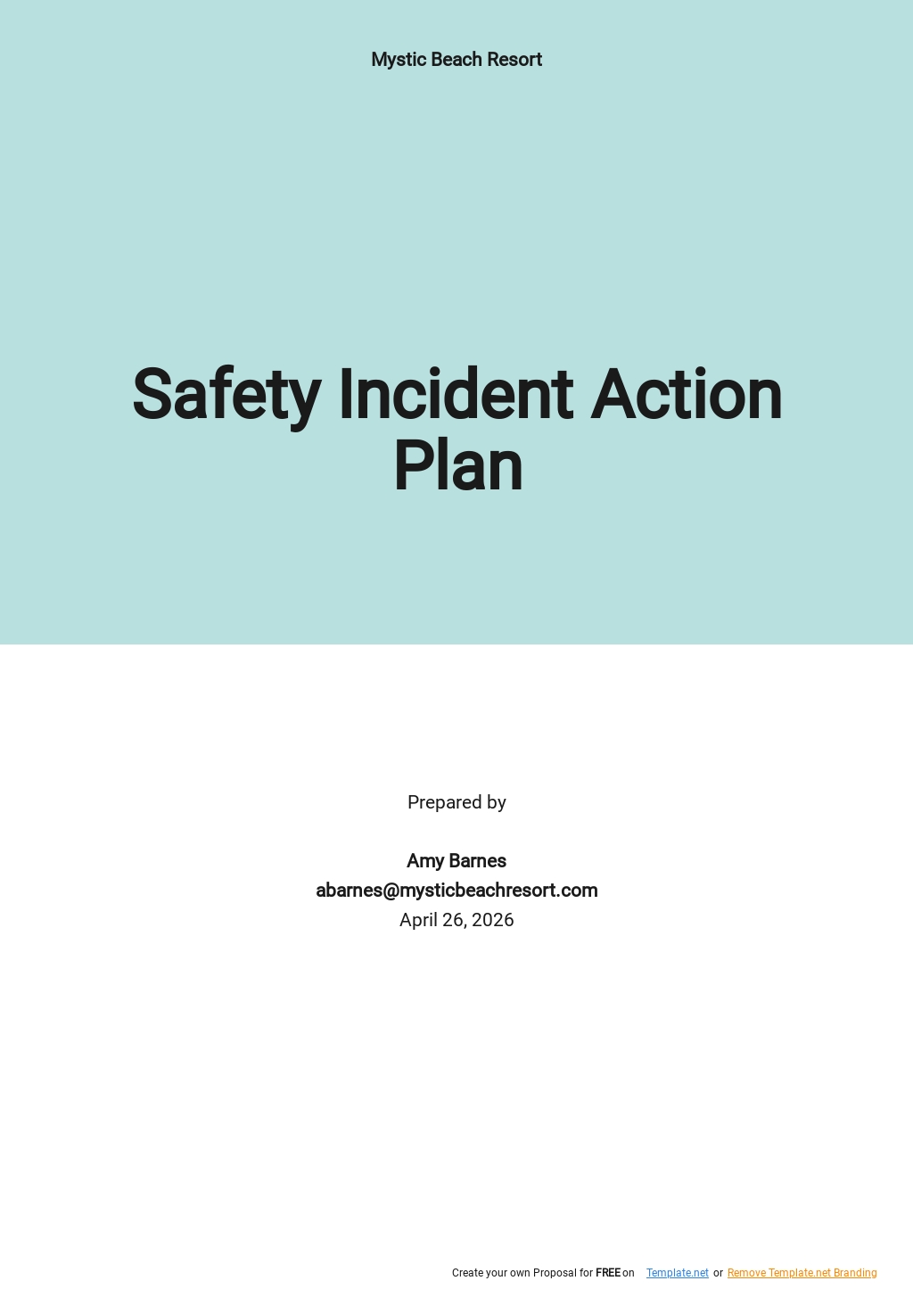Health and Safety Action Plan Template - Google Docs, Word, Apple Pages ...