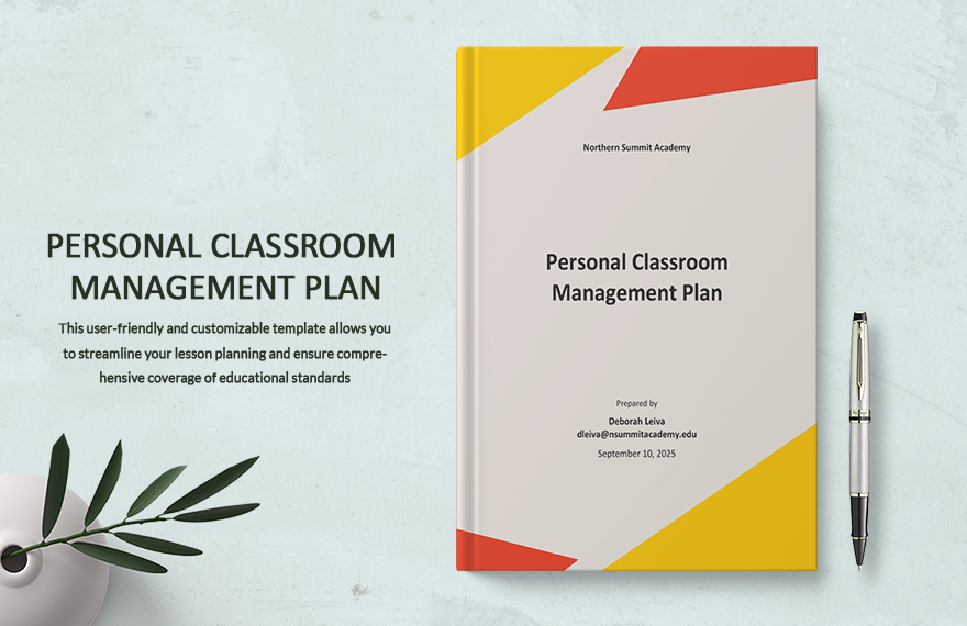Personal Classroom Management Plan Template