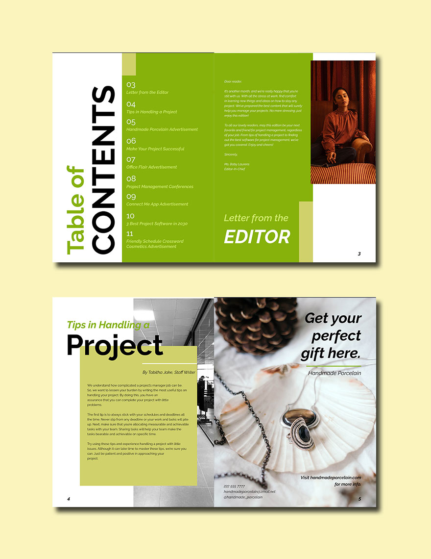 Project Magazine Template
