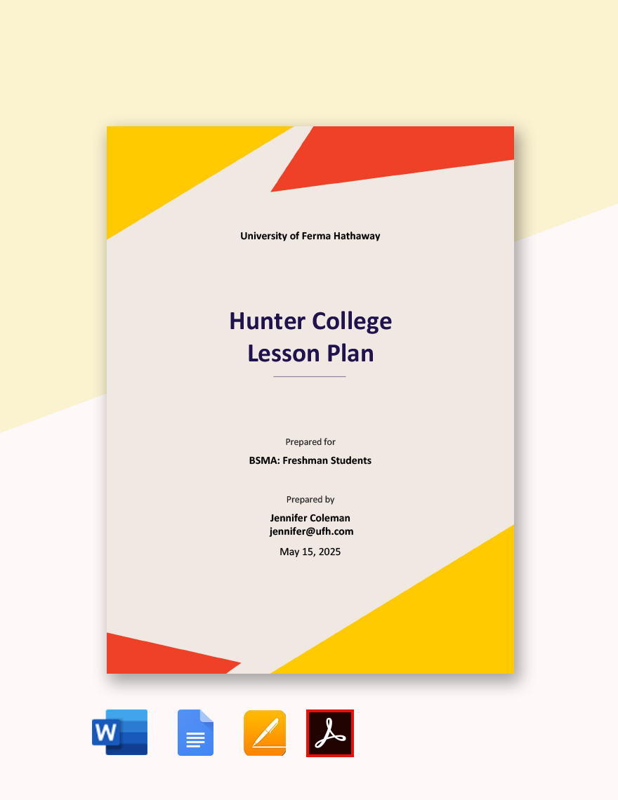 Hunter College Lesson Plan Template