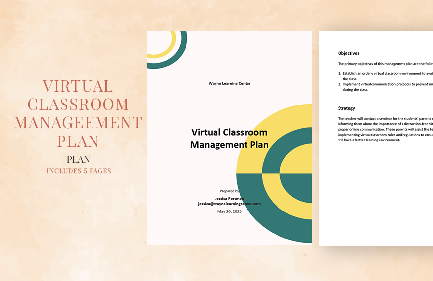 Virtual Classroom Management Plan Template