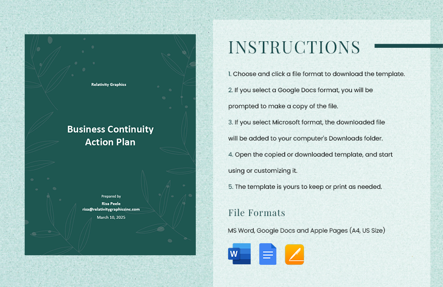 Business Continuity Action Plan Template