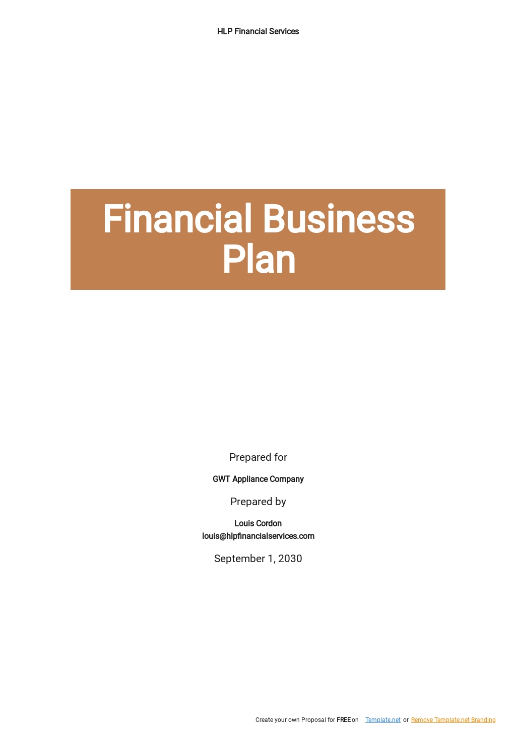financial consulting firm business plan