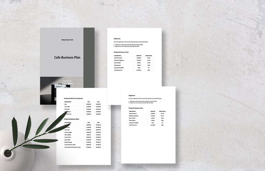 Cafe Business Plan Financial Template