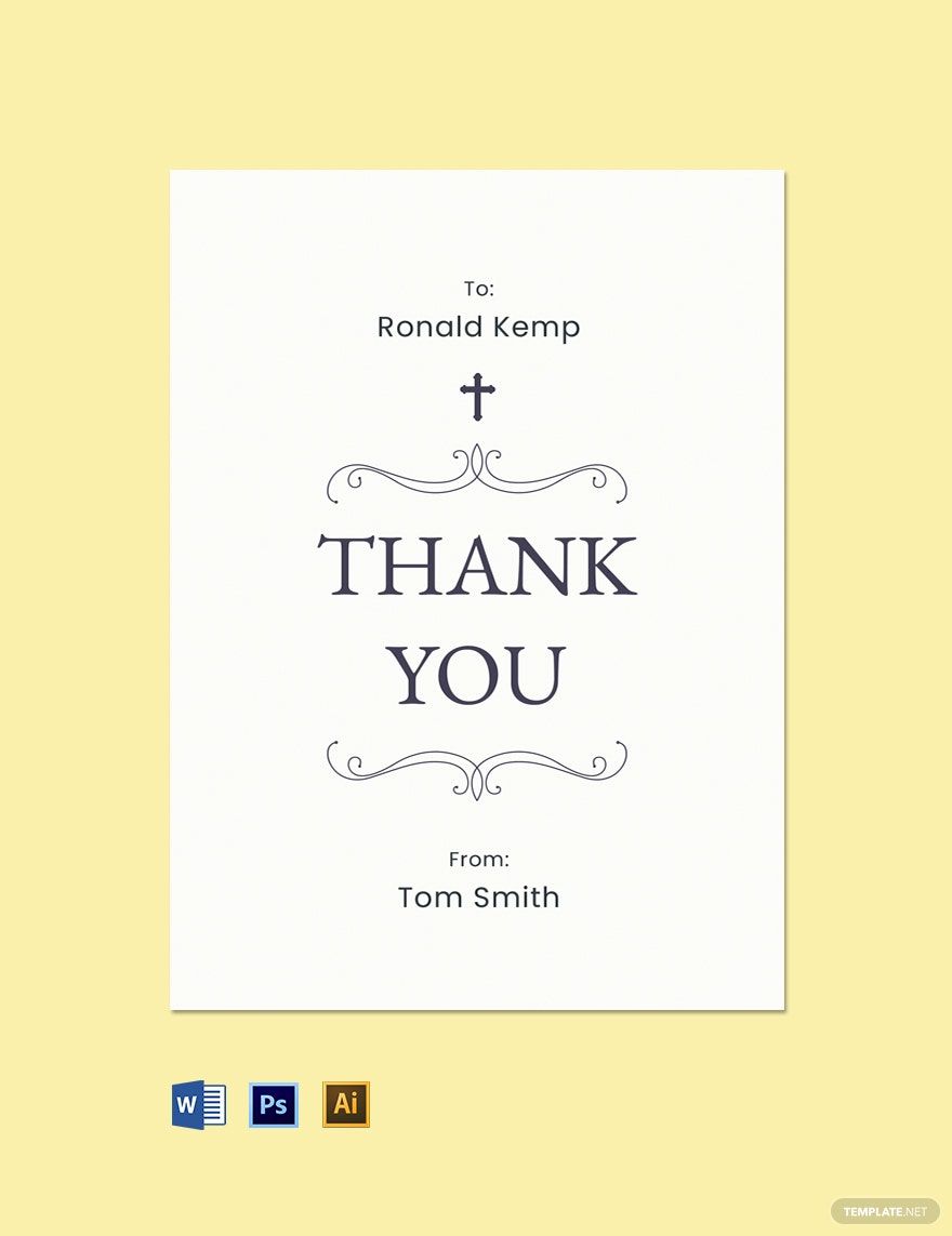 Free Simple Funeral Photo Thank You Card Template