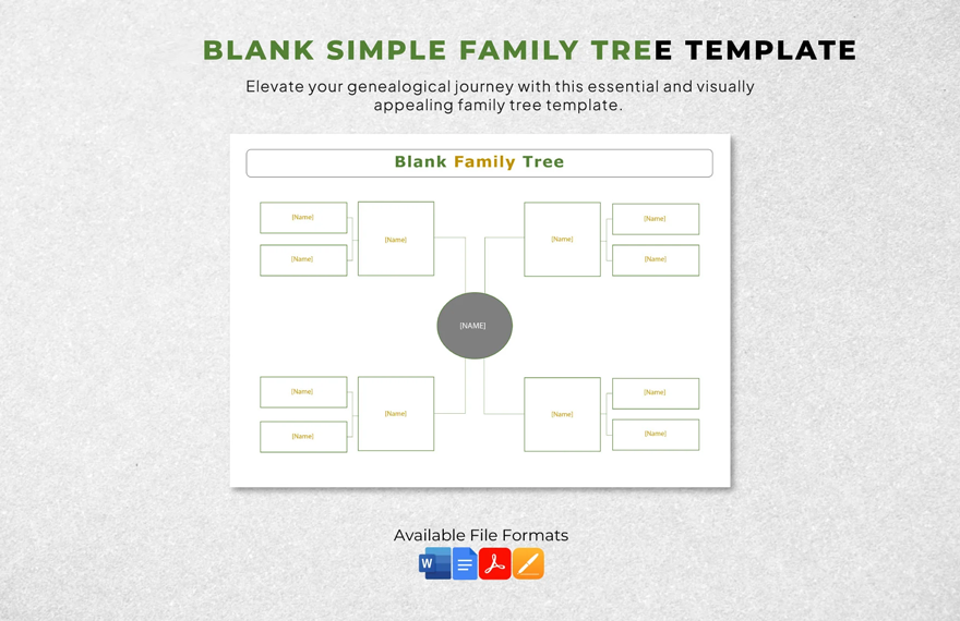 Free Blank Simple family tree Template in Word, Google Docs, PDF, Apple Pages