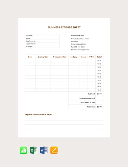 Travel and Expense Policy Template [Free PDF] - Word | Apple Pages