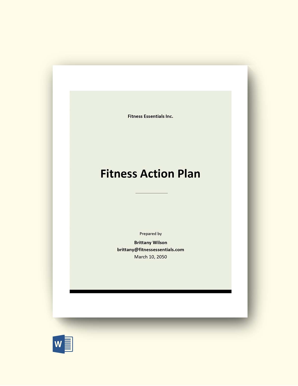 Fitness Action Plan Template