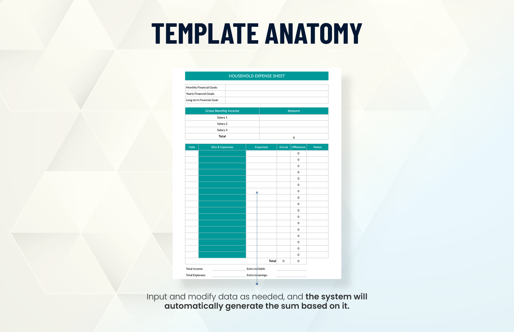 Household Expense Sheet Template