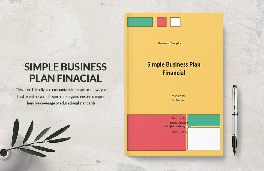 Simple Business Plan Financial Template
