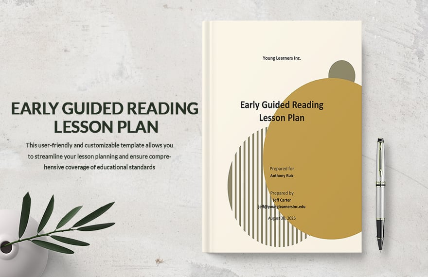 Early Guided Reading Lesson Plan Template