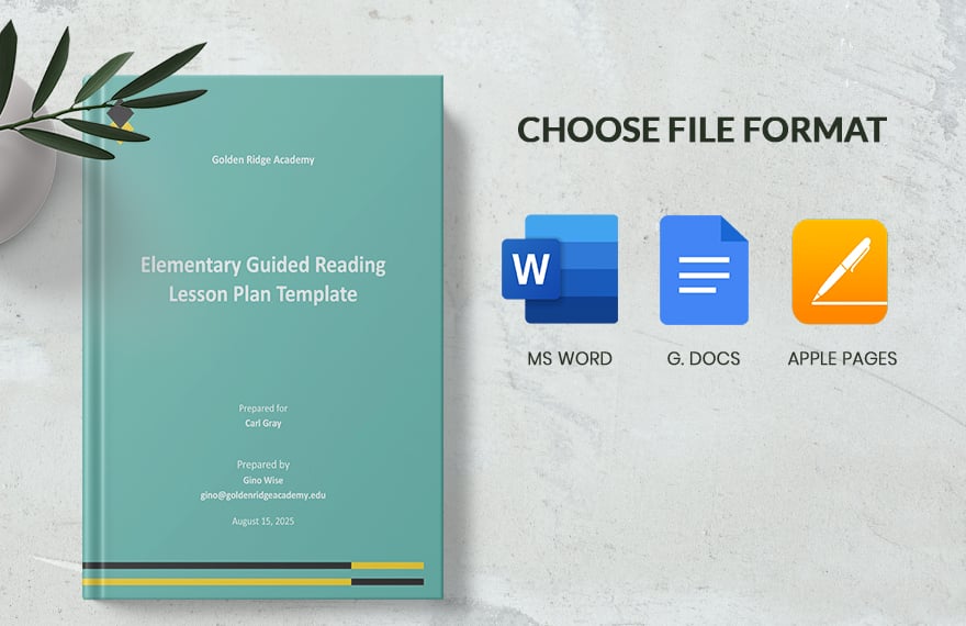 Elementary Guided Reading Lesson Plan Template