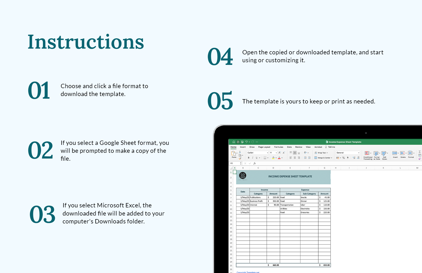 Income Expense Sheet Template Download in Word Google Docs Excel