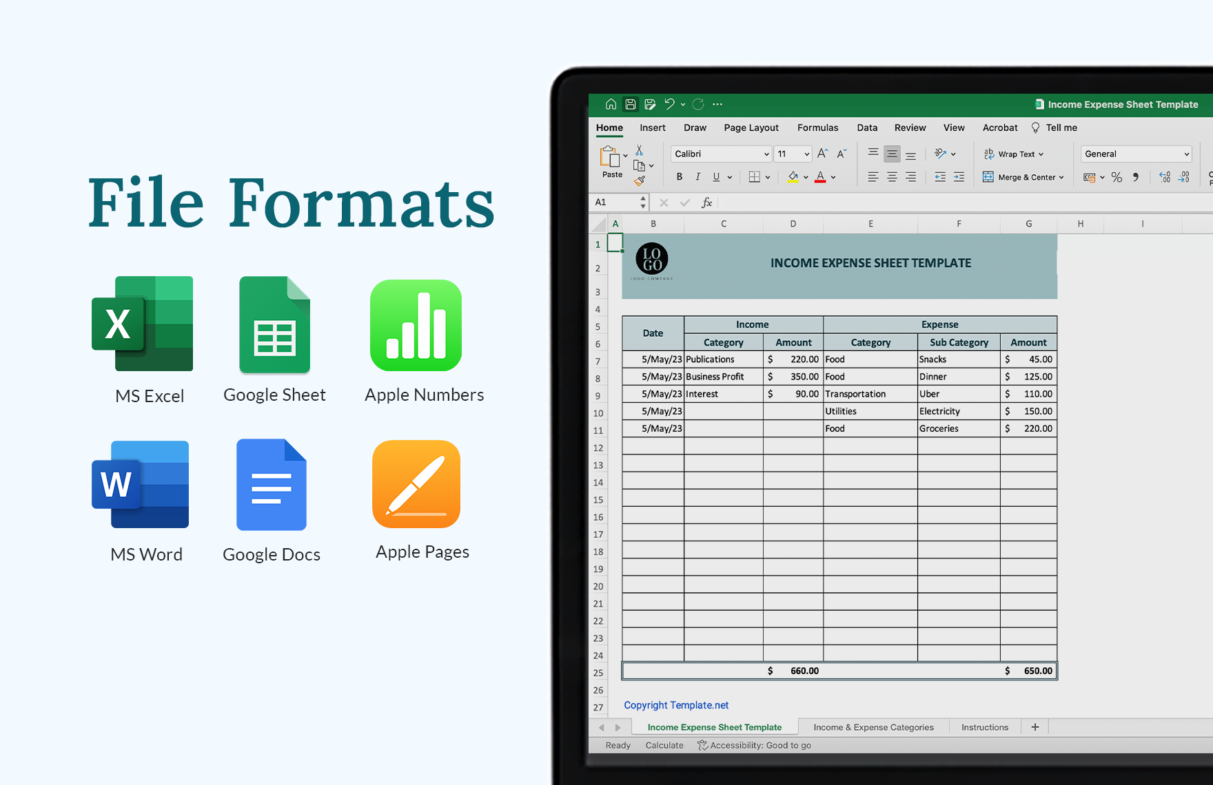 Income Expense Sheet Template Download in Word Google Docs Excel