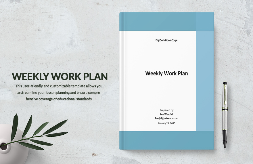 Sample Weekly Work Plan Template in Word, PDF, Google Docs, Pages - Download | Template.net