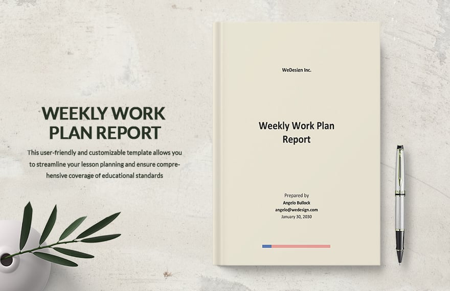 Weekly Work Plan Report Template in Word, Google Docs, PDF, Apple Pages