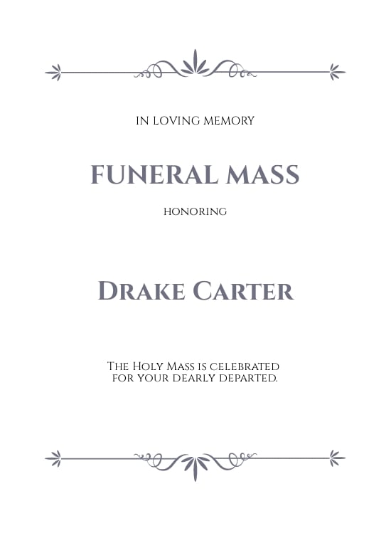 Funeral Mass Card Microsoft Word Free Download