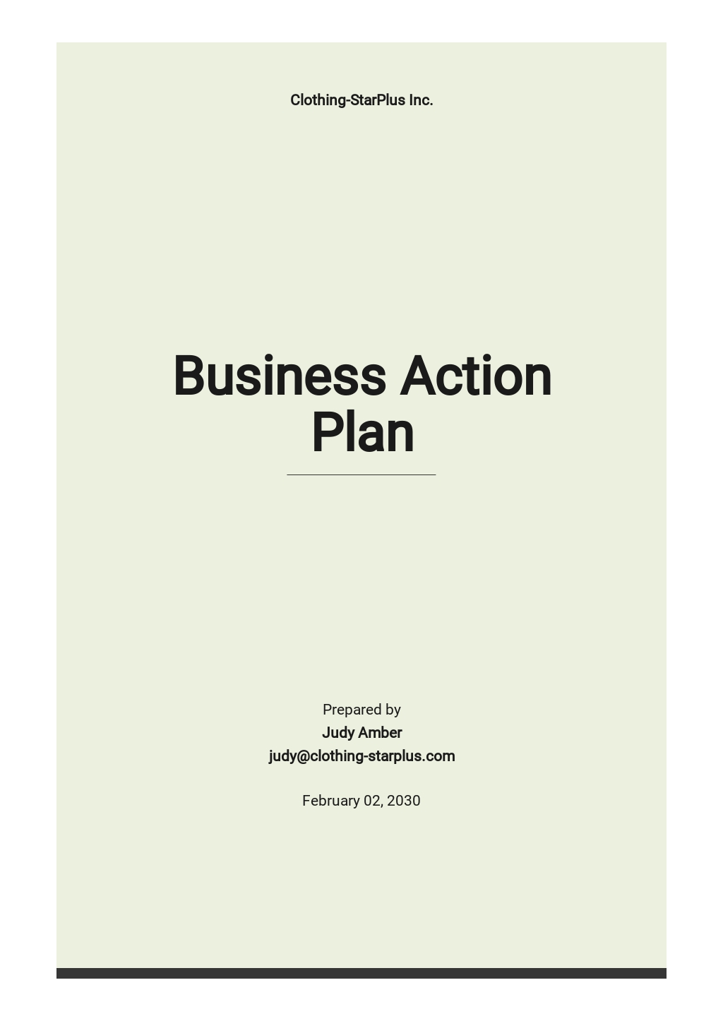  90 Day Business Action Plan Template