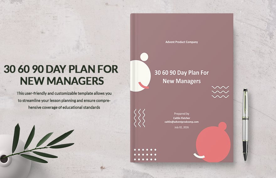 Leadership 30 60 90 Day Plan Template for New Managers