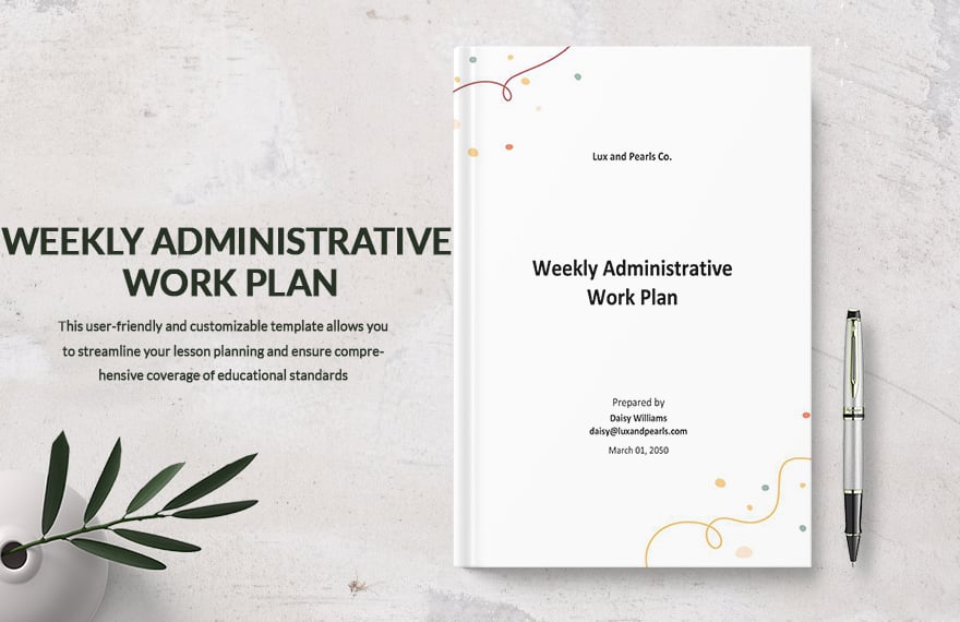 Weekly Administrative Work Plan Template